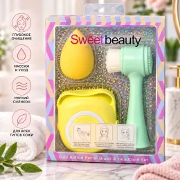 Набор Sweet Beauty 2 силиконовые щёткя умывания, спонж